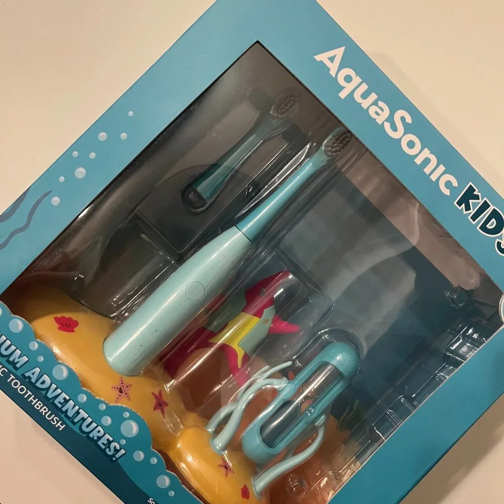 Kids Electric Toothbrush Set with‎ Starfish Base from AquaSonic  – Age 3+ (k/x)